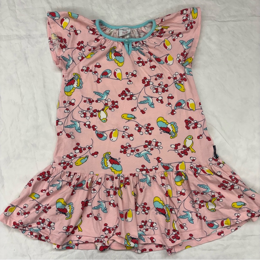 Polarn Tunic Short‎ Sleeve Top Birds Size 6-8 VGUC Swedish brand